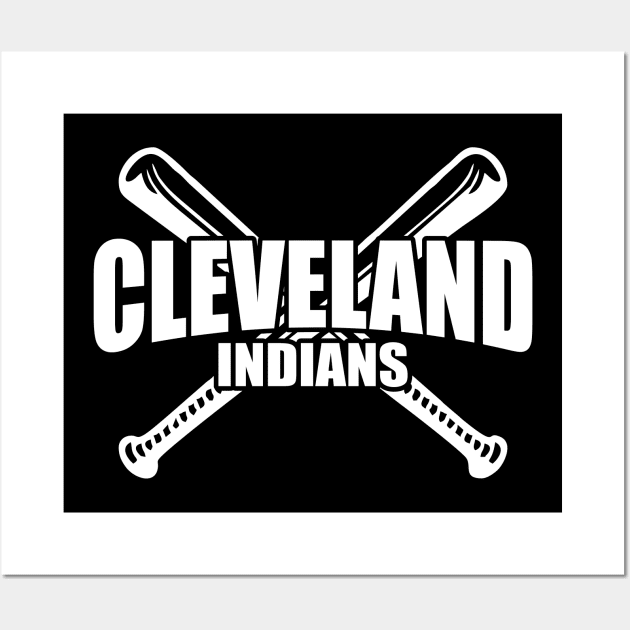 Cleveland Indians white style Wall Art by Aldyz
